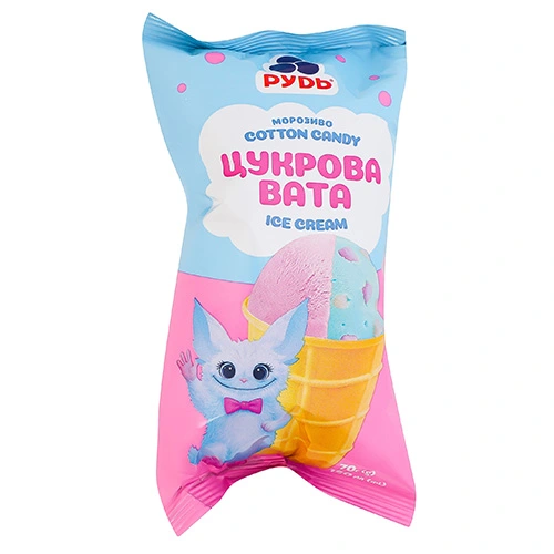 Морозиво Рудь 70г cotton candy вафельний стакан