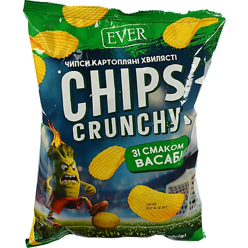 Чипси EVER 110г картопляні хвилясті васабі