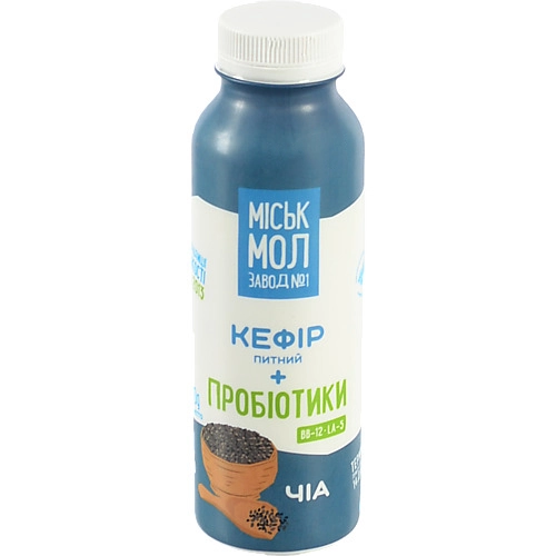Кефір ММЗ 330г 2.5 чіа б. цукру пробіотики пе