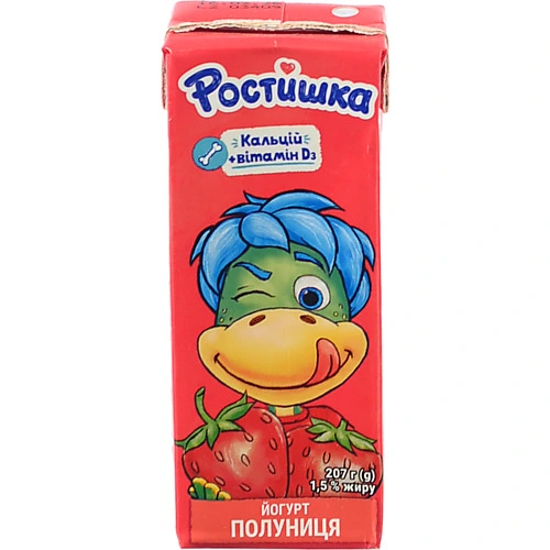 Йогурт питний Ростишка Полуниця 207г 1,5%