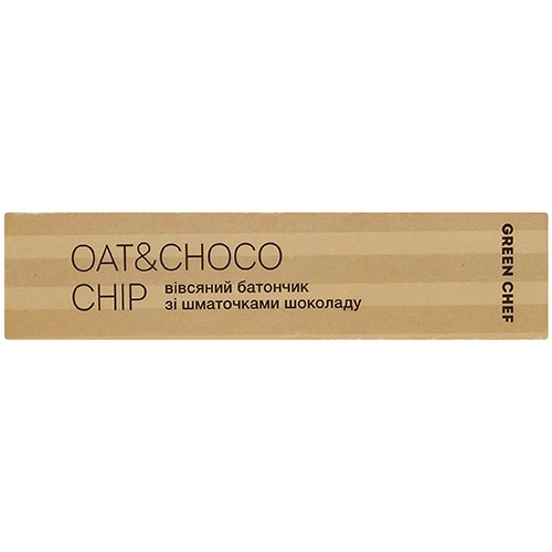 Батончик Green Chef 40г oat choco chip пластівц