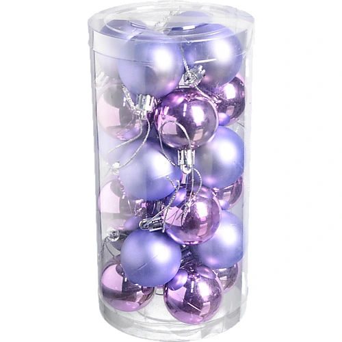 Набір новорічних куль 24шт фіолет діам 4cм