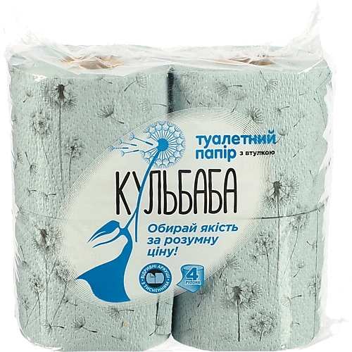 Туалетний папір Кульбаба 4 шт