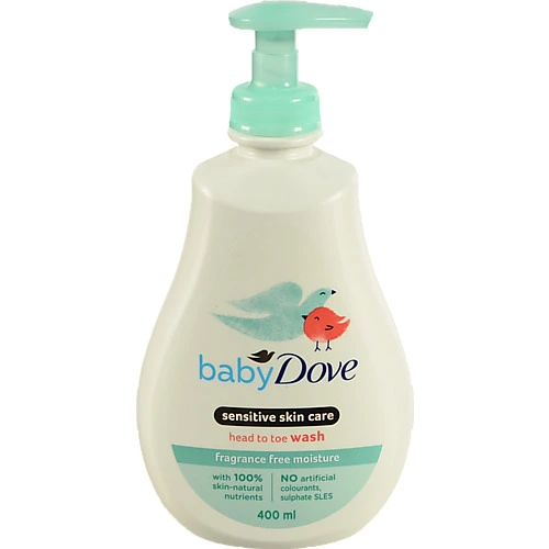 Гель для душу для дітей Fragrance free moisture Baby Dove 400мл