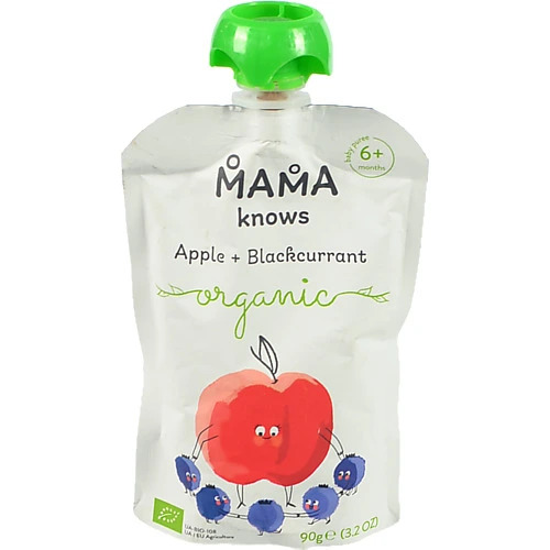 Пюре органічне Mama knows 90г яблуко чорна смородина