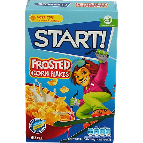 Пластівці кукурудзяні глазуровані Start! к/у 90г