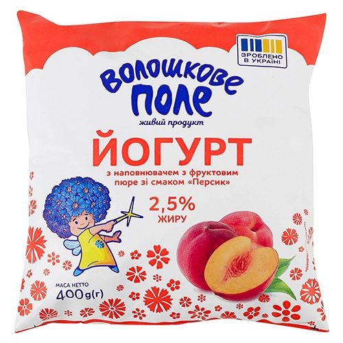 Йогурт Волошкове поле 400 г 2.5% полуниця пл