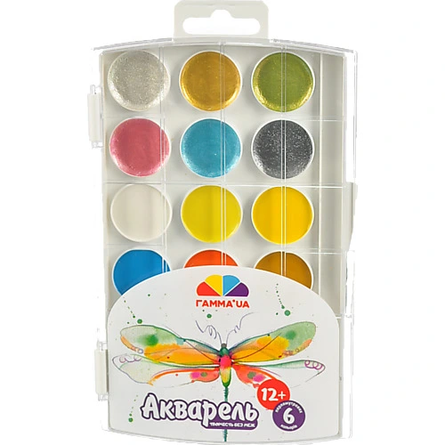 Фарби акварельні для дітей від 3років медові 18 кольорів 400112 Творчість без меж Гамма'UA 1шт