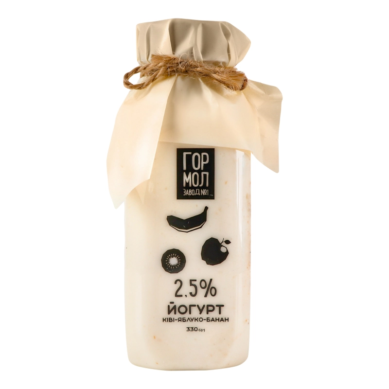 Йогурт 2.5% Ківі-яблуко-банан Міськмолзавод 1 п/пл 330г