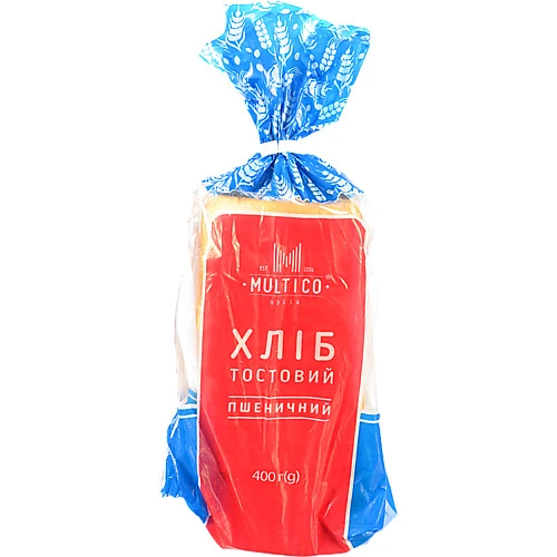 Хліб [Тостовийk [Пшеничнийk від ТМ [Multicok, нарізаний, 400 г