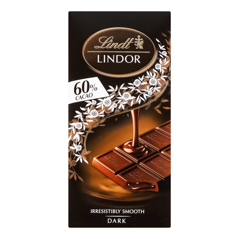 Шоколад 60% темний Lindor Lindt к/у 100г