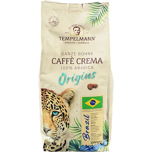 Кава Tempelmann 1кг brazil crema bohnen зерно