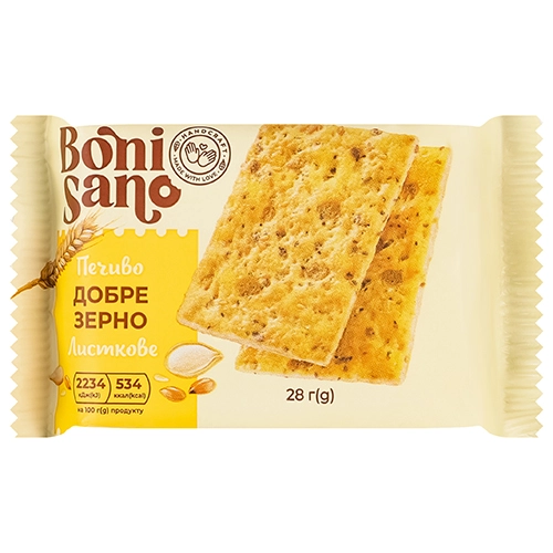 Печиво Bonisano 28г листкове здобне добре зерно