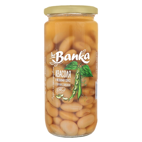Квасоля The Banka 500г в ніжному соусі скло