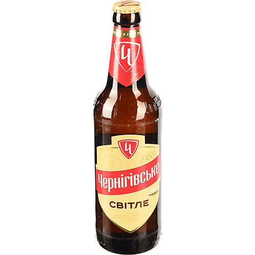 Пиво світле фільтроване пастеризоване [Чернігівське Світлеk, 4,6%, 0,5 л, скляна пляшка
