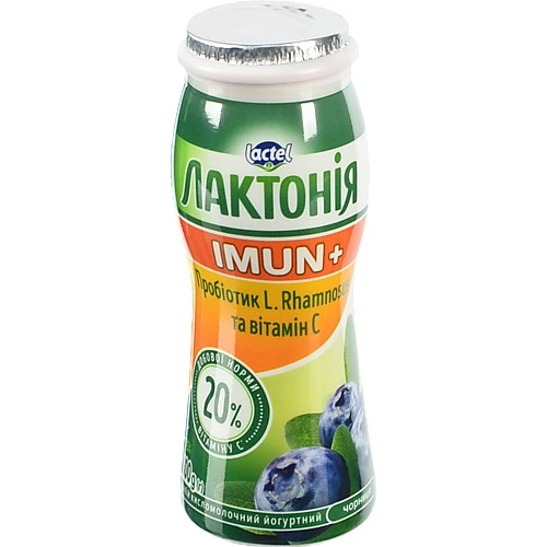 Напій йогуртний Лактонія з чорницею та вітаміном С 100г