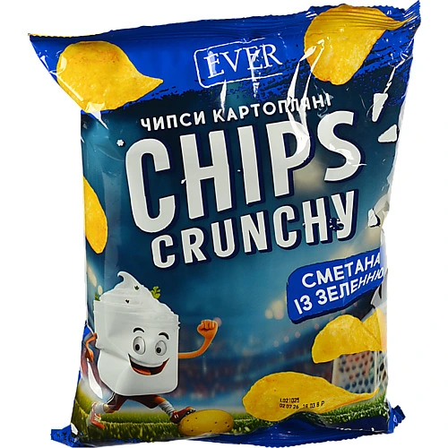 Чипси Ever 110г картопляні сметана зелень
