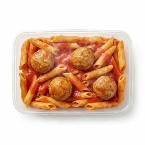 Тефтелі в томатному соусі та Паста300 г
