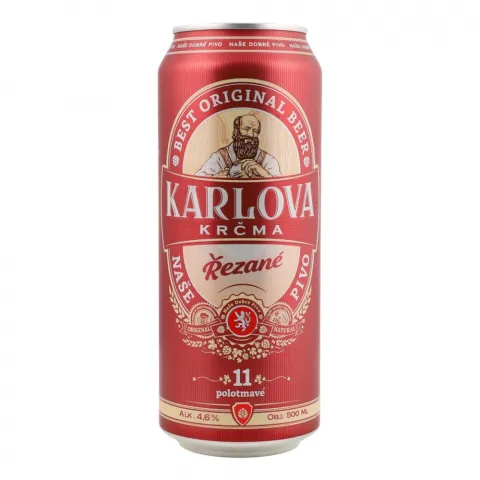 Пиво Karlova 0,5 з/б Krcma Rezane напівтемне 4,6И512
