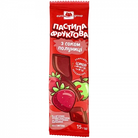 Пастила Єврогруп 15 г з соком полуниці