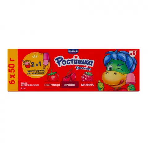 Сирок Ростишка 6х50 г Фруктове асорті