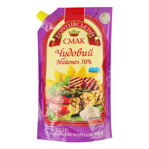 Майонез Королівський смак 500 г д/пак. 50 Чудовий