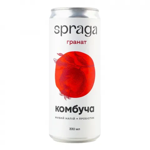 Напій б/алк. Spraga 0,33 л з/б Комбуча Гранат
