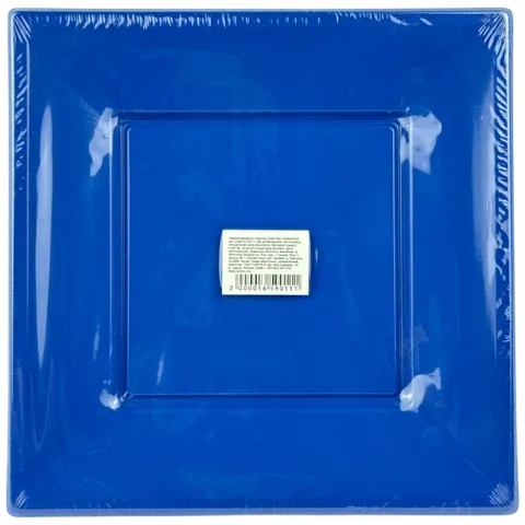 Тарілки квадратні пластик 23см 10шт. Блакитний арт. 34901A-9 И