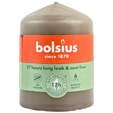 Свіча Bolsius 80/58 сіра 17 год. арт. 103614066922