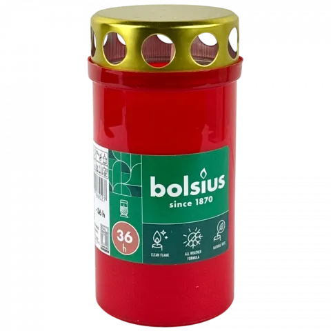 Лампада Bolsius поминальна 36 год.червона., арт.100720190341