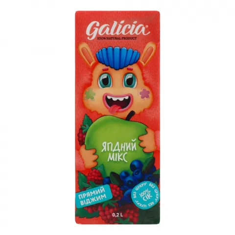 Сік Galicia 0,2 л т/п з м`якоттю Ягідний мікс