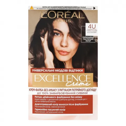 Фарба д/волосся L`Oreal Excellence Universal Nudes 4U Універсальний каштановий