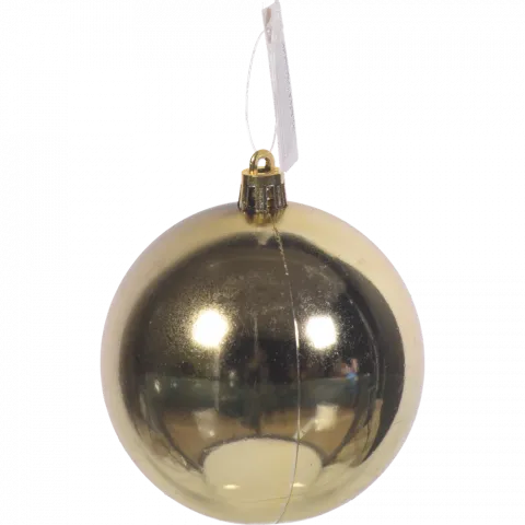 Прикраса ЛХ куля пласт. 8 см золота глянцева JNS025 И609