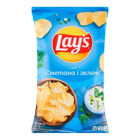 Чипси Lays 25 г Сметана зелень