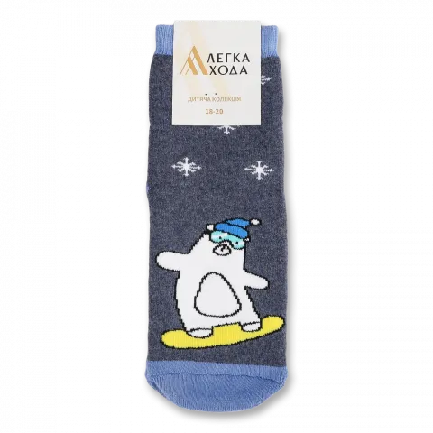 Шкарпетки дит. махра Лекга Хода 9313 18-20 темний джинс меланж