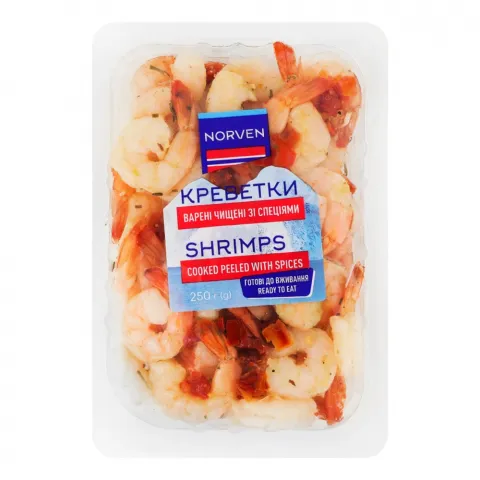 Креветка Norven 250 г вар.-мор. чищ. зі спеціями